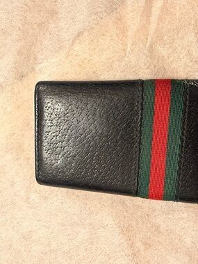 Authentic Gucci Leather Key Holder Web Stripe 6 Ring Black Made in Italy